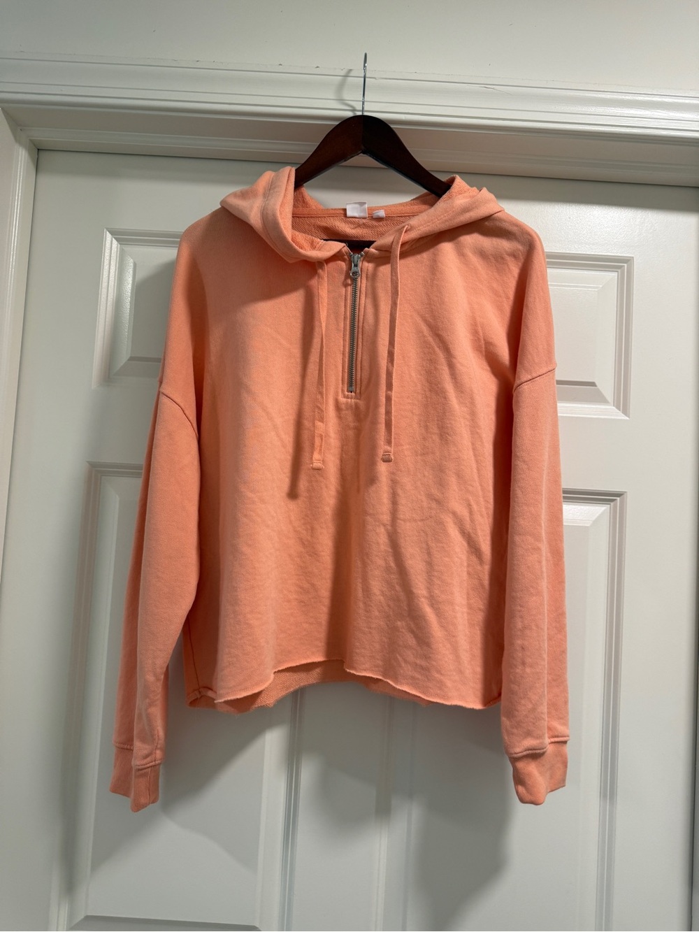 GAP Peach Half-Zip drawstring French Terry Hoodie